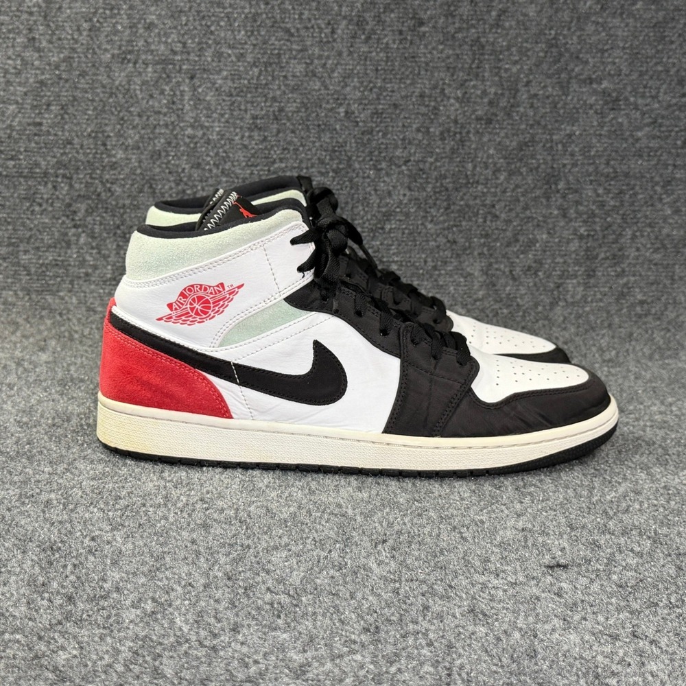 Jordan 1 Mid SE Shoes Men's 12 Union Red Black Toe Retro Athletic Sneakers